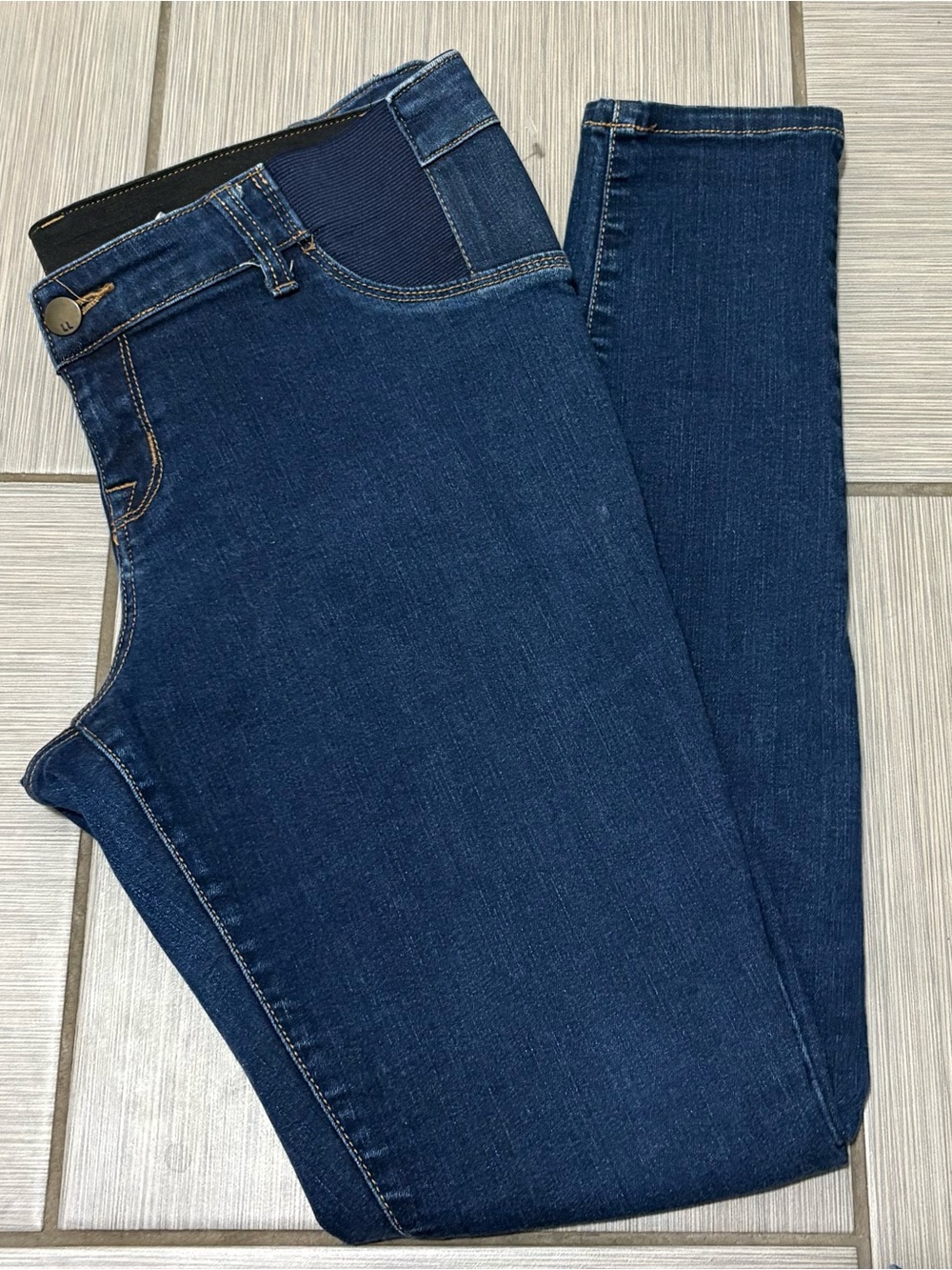 Liz Lange Indigo Skinny Maternity Jeans with Stretch Panel